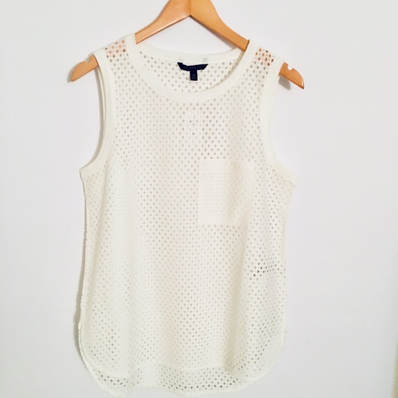 NEW! Banana Republic Ivory Eyelet Pocket Tank - M - Picture 2 of 5